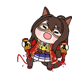 chibi horse girl shaking lanterns
