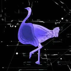 Purple Ostrich Glitch Art