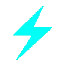 pixelated cyan lightning bolt