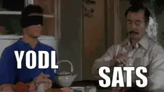 Blind Man and Man at Table Yodl Sats