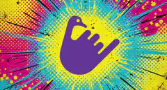 Pop art hand gesture animation