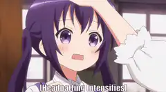 Anime girl getting headpatted intensifies