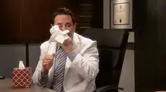 Dr. Cox facepalm with tissue