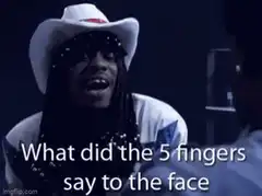 5 fingers say to the face zap