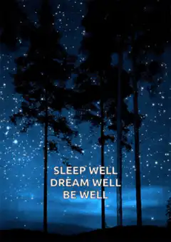 Sleep well dream well be well night sky