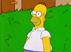 Homer Simpson hiding in bush