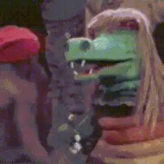 Animal Crossing Crocodile with Blonde Wig