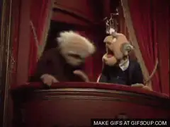 Two Muppets in a theater box