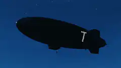 Blimp spells THE WORLD IS YOURS