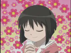 Anime girl praying then excited