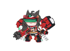 Chibi character with mechanical arms