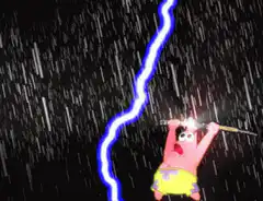 Patrick Star struck by lightning