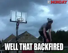Guy hits himself with basketball
