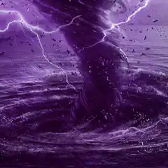Purple tornado with lightning
