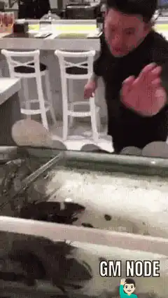 Man gets pinched by lobster