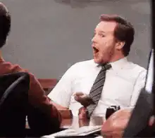 Andy Dwyer shocked face zoom