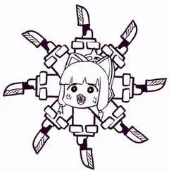 chibi girl with spinning knives