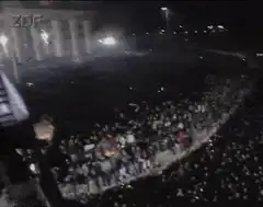 Rick Astley sings at Brandenburg Gate