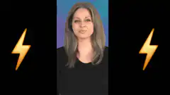 Woman flexing fists with lightning bolts