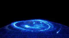 Blue digital galaxy swirl