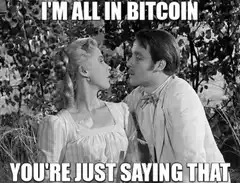 I'm all in Bitcoin You're just saying that