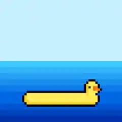 Pixel duck character with duckin dream text