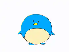Blue cartoon penguin