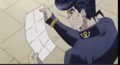 Jotaro reads Delete this and shoots