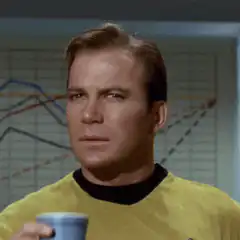 William Shatner drinking coffee