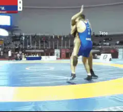 Wrestler throws opponent then gets headbutted
