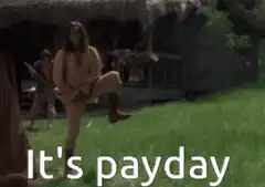 Naked man dancing It's payday