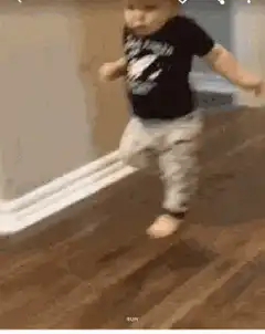 Toddler running in place