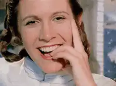 Princess Leia laughing and covering face