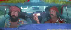 Dude and Stevo drinking wine in the car