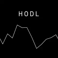 HODL text with scrolling stock chart