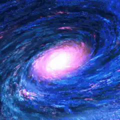 Swirling blue and pink galaxy