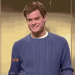 Bill Hader shrugging with lightning bolts