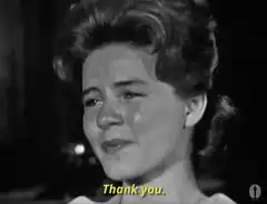 Woman crying thank you