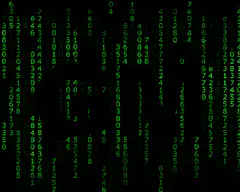 falling green numbers matrix