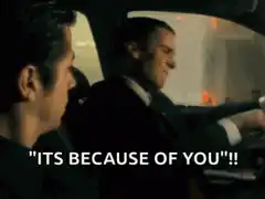 Patrick Bateman yells "It's because of you"