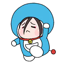 chibi character in blue costume