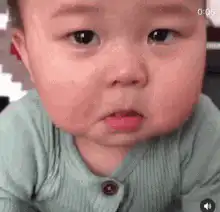Baby crying and then smiling