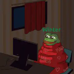 Pepe wrapped in MAGA blanket