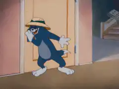 Tom sneaks out of a room