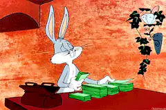 Bugs Bunny counting money