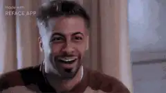 Man laughing with REFACE watermark