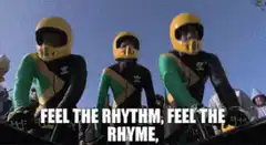 Three men in bobsled helmets bobbing
