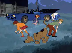 Scooby-Doo gang sniffing the ground