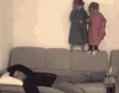 Kids jump on sleeping dad