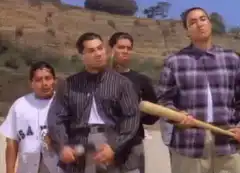 Luis swings baseball bat